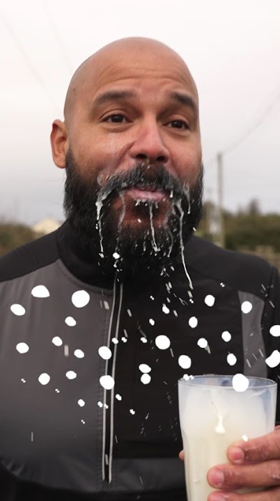 Avonmore SuperMilk: a runner with milk splashed over his beard, watch the film