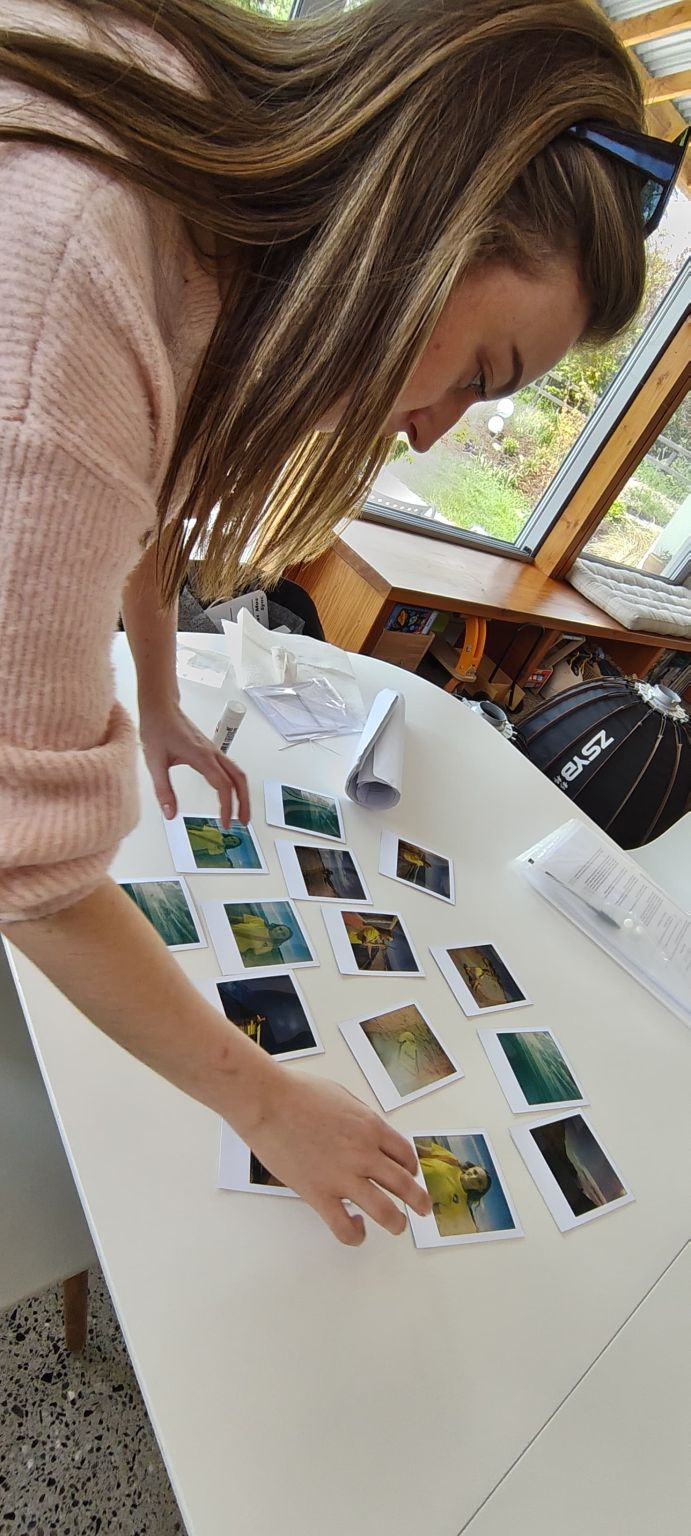 Behind the scenes — laying out shoot photos for the Water Safety Ireland campaign